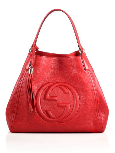 red gucci leather shoulder bag|Gucci shoulder bags on sale.